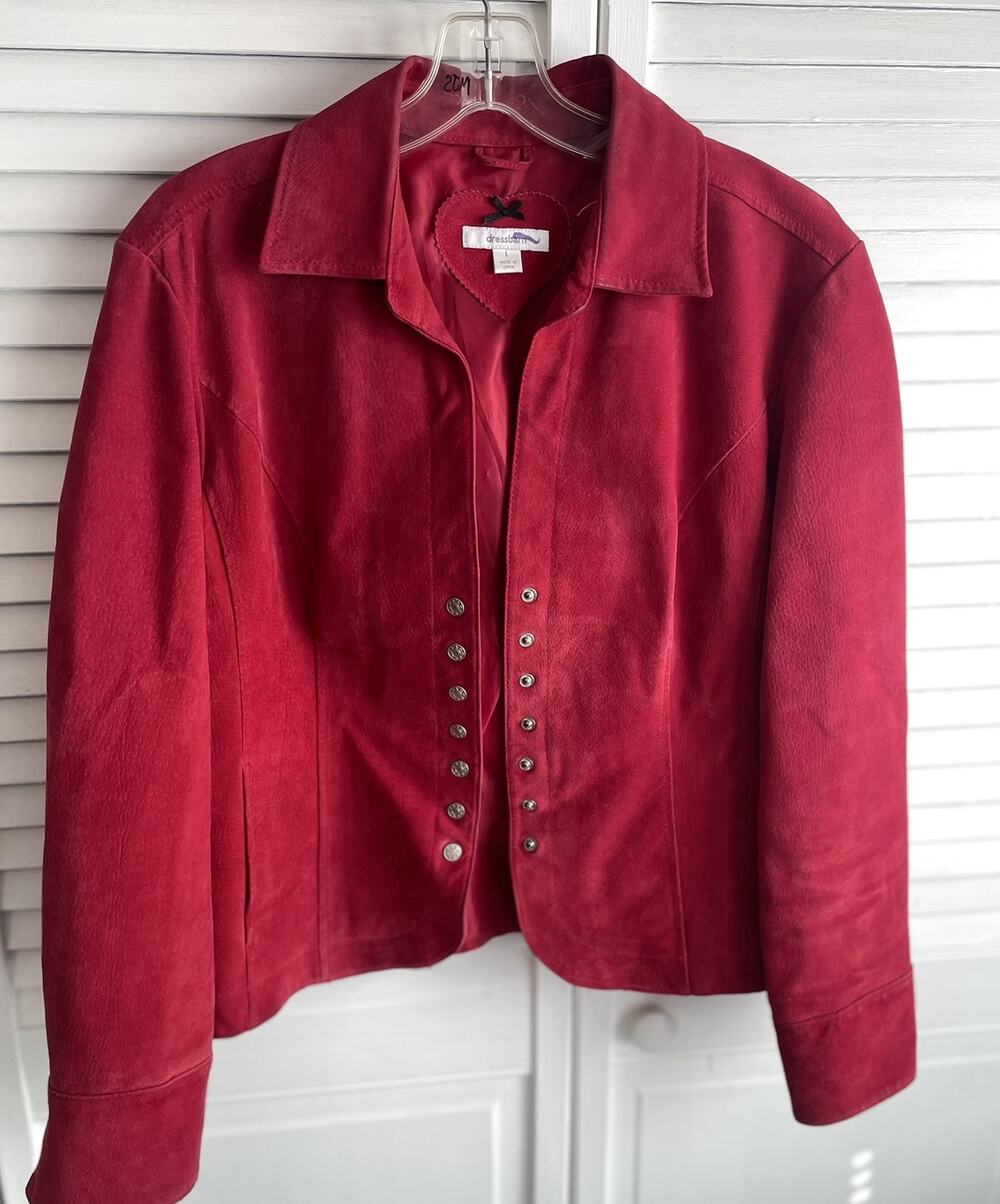 Dress Barn 100 percent leather blazer/jacket | Sz Large | Red | EUC